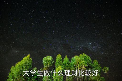 大學生做什么理財比較好