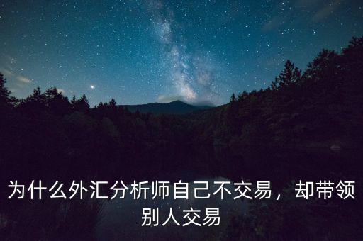 交易分析師負(fù)責(zé)什么,為什么外匯分析師自己不交易