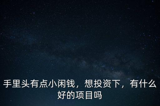 手里頭有點小閑錢，想投資下，有什么好的項目嗎