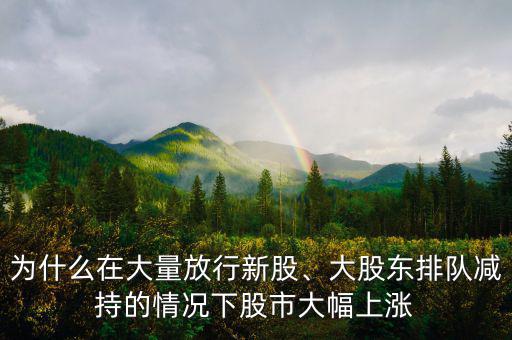 為什么在大量放行新股、大股東排隊減持的情況下股市大幅上漲