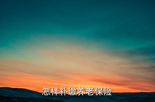 怎么補(bǔ)繳養(yǎng)老金,養(yǎng)老保險如何補(bǔ)繳