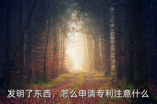 發(fā)明了東西，怎么申請專利注意什么