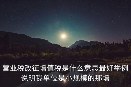 什么是改征增值稅，營業(yè)稅改征增值稅是什么意思最好舉例說明我單位是小規(guī)模的那增