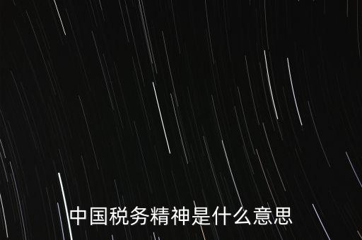 中國稅務(wù)精神是什么意思