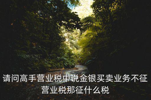 請問高手營業(yè)稅中說金銀買賣業(yè)務(wù)不征營業(yè)稅那征什么稅