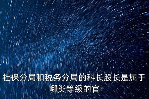 社保分局和稅務分局的科長股長是屬于哪類等級的官