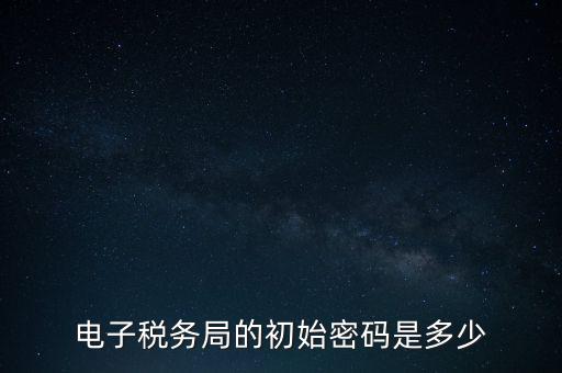 電子稅務(wù)局的初始密碼是多少