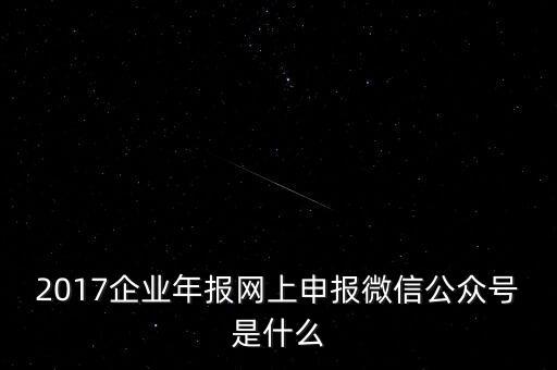 2017企業(yè)年報(bào)網(wǎng)上申報(bào)微信公眾號(hào)是什么