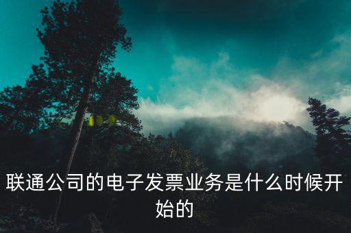 聯(lián)通公司的電子發(fā)票業(yè)務(wù)是什么時候開始的