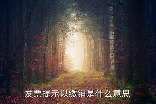 發(fā)票提示以繳銷(xiāo)是什么意思