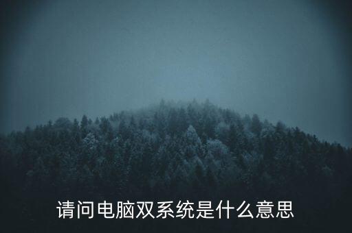 請問電腦雙系統(tǒng)是什么意思