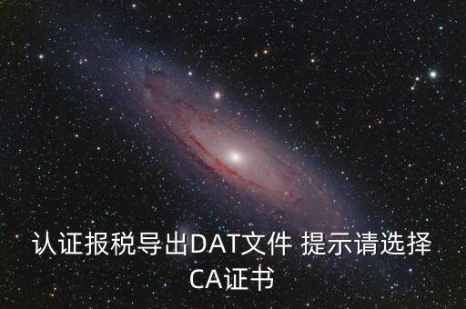 認證報稅導(dǎo)出DAT文件 提示請選擇CA證書