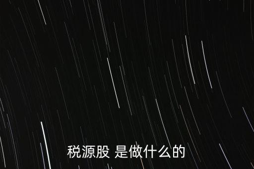 稅源管理二股什么意思，稅源股 是做什么的