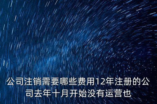 公司注銷需要哪些費(fèi)用12年注冊(cè)的公司去年十月開(kāi)始沒(méi)有運(yùn)營(yíng)也