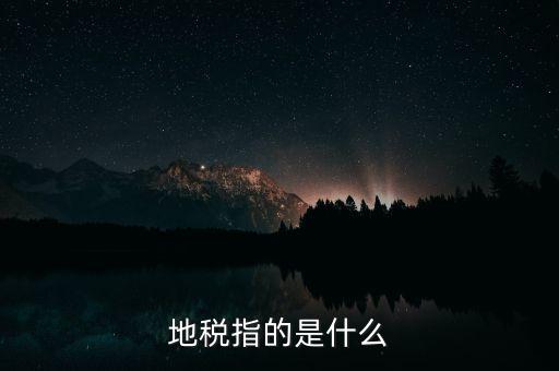 地稅指的是什么