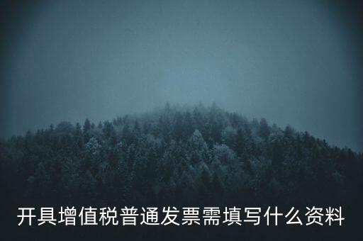 開增值稅普通票需要什么資料，購買增值稅普通發(fā)票需要什么資料