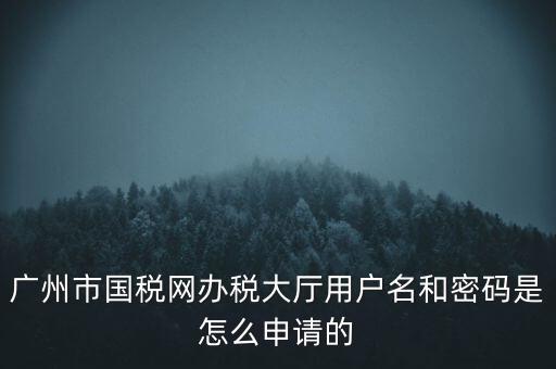 廣州市國(guó)稅網(wǎng)辦稅大廳用戶(hù)名和密碼是怎么申請(qǐng)的