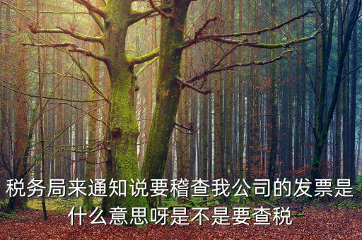 稅務局來通知說要稽查我公司的發(fā)票是什么意思呀是不是要查稅