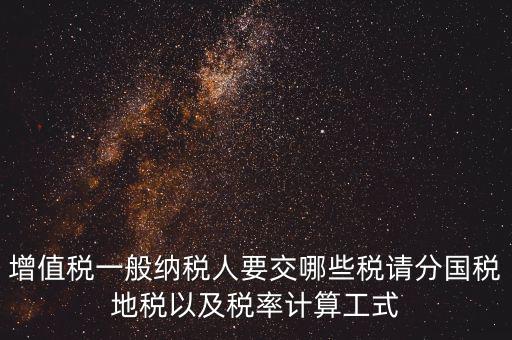 增值稅一般納稅人要交哪些稅請分國稅地稅以及稅率計(jì)算工式