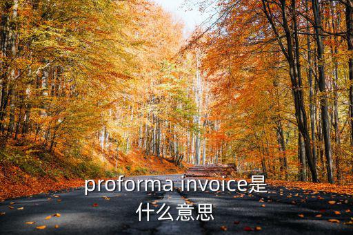 proforma invoice是什么意思