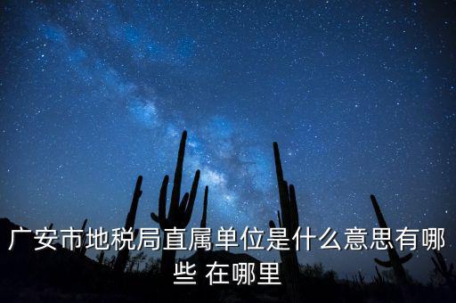 地稅局直屬局什么意思，廣安市地稅局直屬單位是什么意思有哪些 在哪里