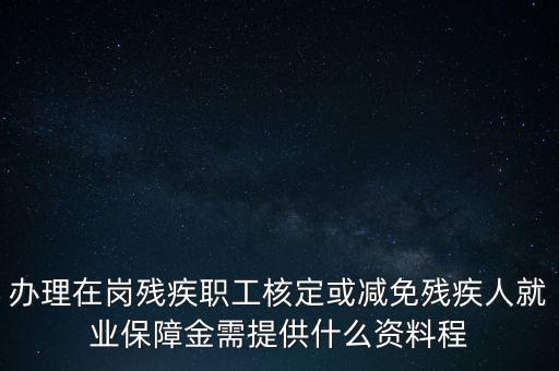 核定殘保金需要什么，辦理在崗殘疾職工核定或減免殘疾人就業(yè)保障金需提供什么資料程