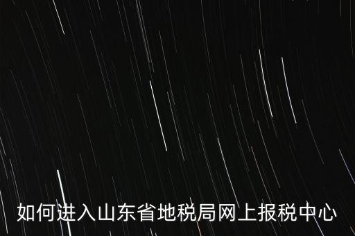 如何進(jìn)入山東省地稅局網(wǎng)上報稅中心