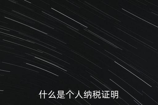 什么是個(gè)人納稅證明