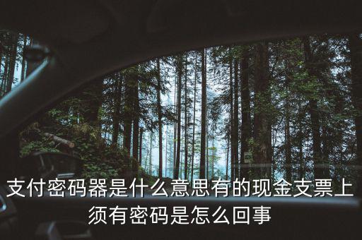 發(fā)票密碼器是什么，支票密碼器是什么啊