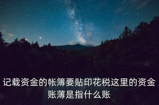 什么是資金賬簿，什么樣的賬簿屬于資金類賬簿