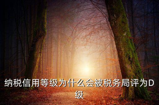 納稅信用等級(jí)為什么會(huì)被稅務(wù)局評(píng)為D級(jí)