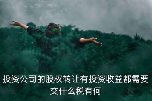 投資公司的股權(quán)轉(zhuǎn)讓有投資收益都需要交什么稅有何