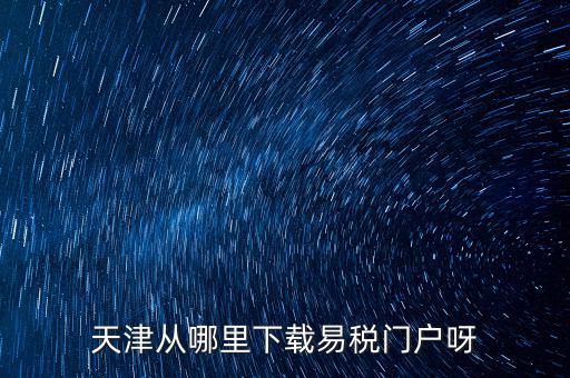 天津市地稅需下載什么地方，天津從哪里下載易稅門(mén)戶呀