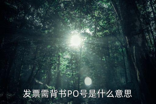 發(fā)票需背書PO號(hào)是什么意思