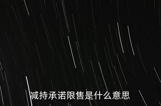 什么叫限售股減持，減持承諾限售是什么意思