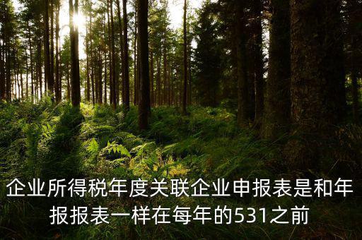 企業(yè)所得稅年度關(guān)聯(lián)企業(yè)申報(bào)表是和年報(bào)報(bào)表一樣在每年的531之前