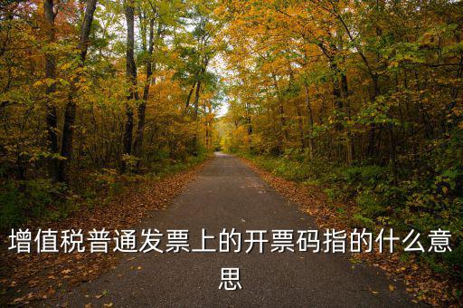 什么是發(fā)票信息碼，增值稅普通發(fā)票上的開票碼指的什么意思