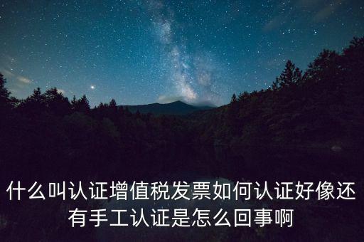 什么叫認證增值稅發(fā)票如何認證好像還有手工認證是怎么回事啊