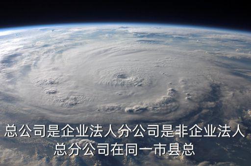 總公司是企業(yè)法人分公司是非企業(yè)法人總分公司在同一市縣總