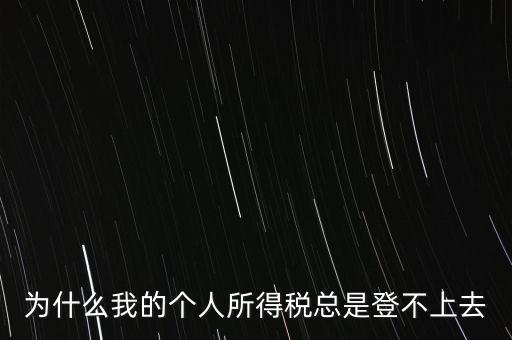 為什么我的個人所得稅總是登不上去