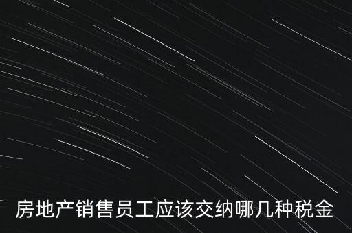 房地產(chǎn)銷(xiāo)售員工應(yīng)該交納哪幾種稅金