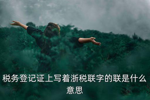 稅務全國聯(lián)網(wǎng)是什么意思，稅務登記證上寫著浙稅聯(lián)字的聯(lián)是什么意思