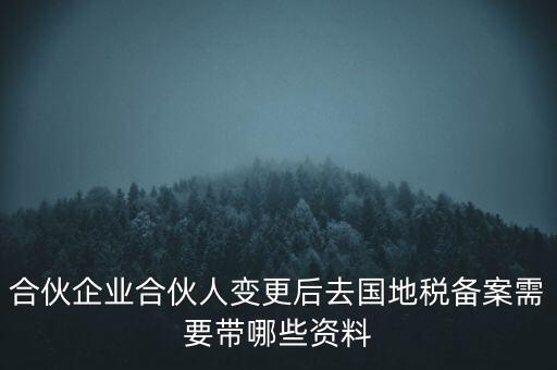 合伙企業(yè)合伙人變更后去國地稅備案需要帶哪些資料