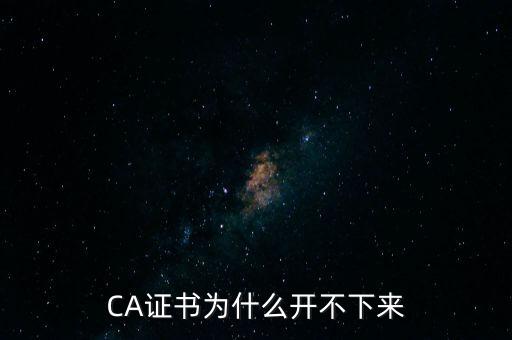 ca證書是什么無法加載，CA證書為什么開不下來