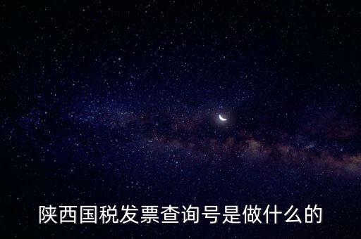 陜西國稅發(fā)票查詢號是做什么的