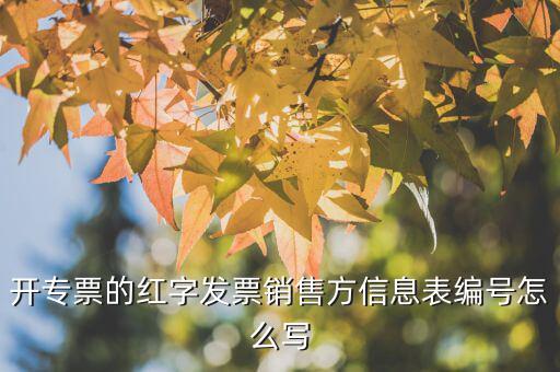 紅字信息表編號(hào)填什么用，開(kāi)具紅字增值稅專用信息表 發(fā)票號(hào)怎么寫(xiě)