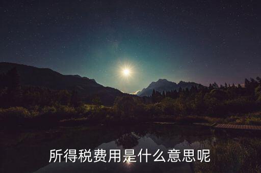 所得稅費用是什么意思呢