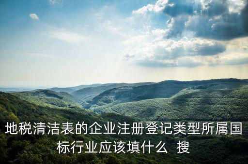 地稅清潔表的企業(yè)注冊(cè)登記類型所屬國(guó)標(biāo)行業(yè)應(yīng)該填什么  搜