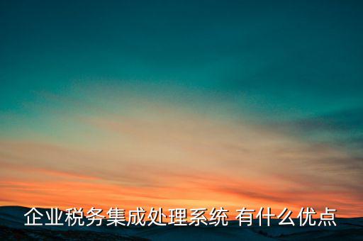 企業(yè)稅務(wù)集成處理系統(tǒng) 有什么優(yōu)點(diǎn)