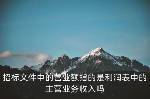 招標文件中的營業(yè)額指的是利潤表中的主營業(yè)務收入嗎